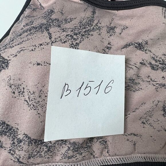 Fabletics Mauve Swirl Eliza Seamless Wire Free Racerback Sports Bra Sz M - Picture 8 of 9